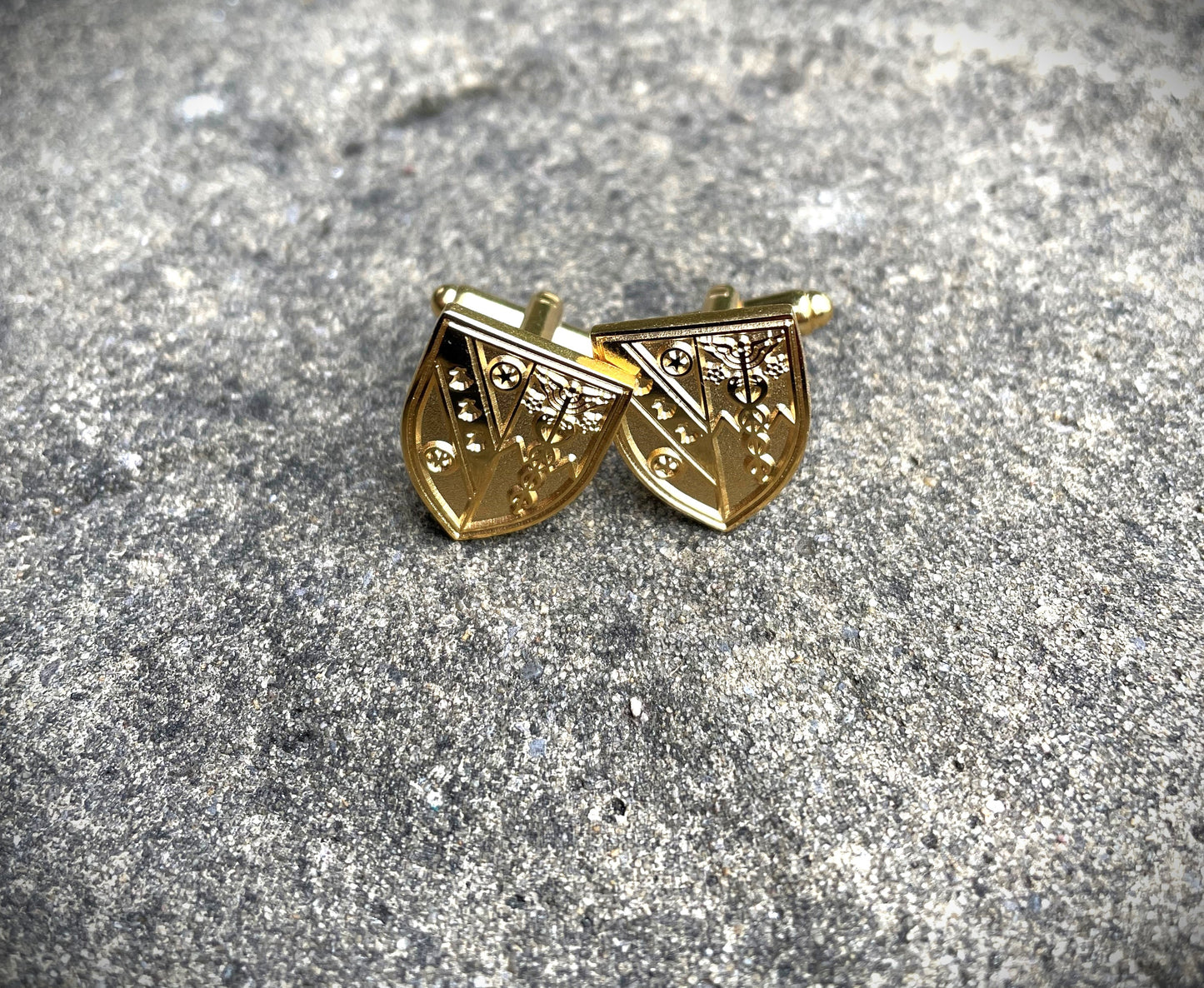 Darwin Crest Gold-Plated Cufflinks