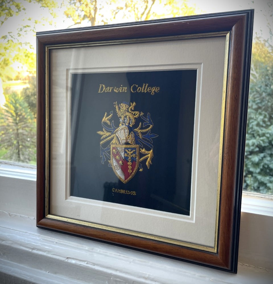 Embroidered Darwin Crest in Frame